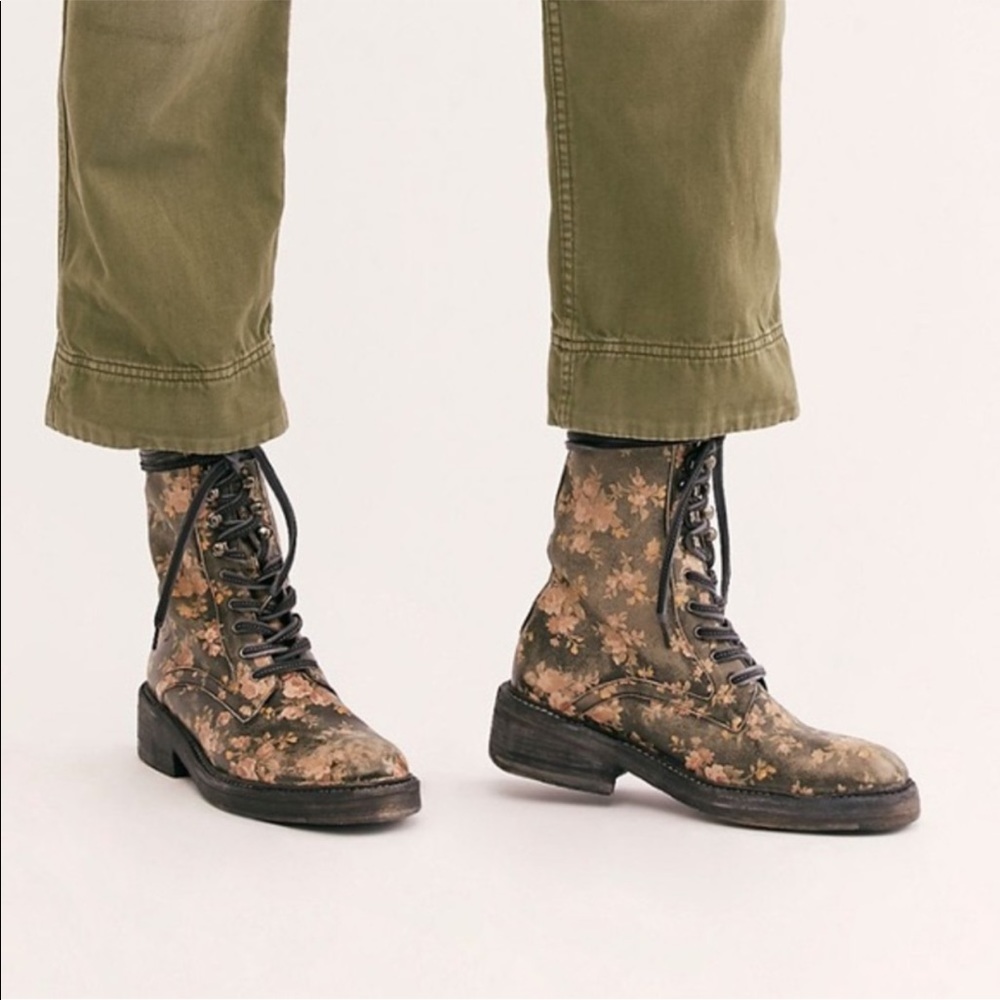 NEW Free People Santa Fe Floral Combat Boot - Picture 2 of 3